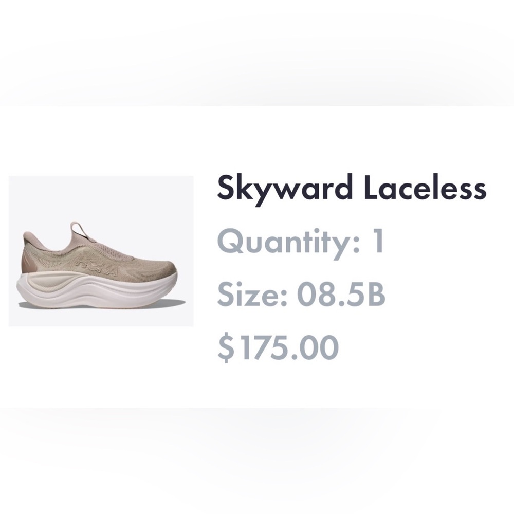 Hoka Skyward Laceless Women’s Neutral Beige size 8.5 b